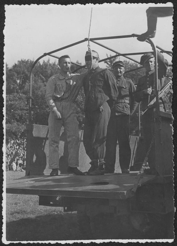One of the condemned before execution. The museum caption does not name him. Gdańsk, 4 July 1946.
